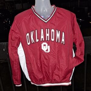 Vintage Oklahoma Sooners Windbreaker Pull Over Jacket Size Med